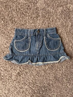 Wrangler Toddler Denim Ruffle-Hem Skirt with Contrast Trim